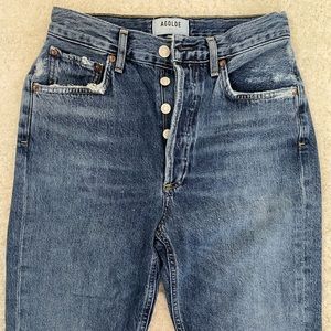 AGOLDE RILEY HIGH RISE STRAIGHT CROP JEANS